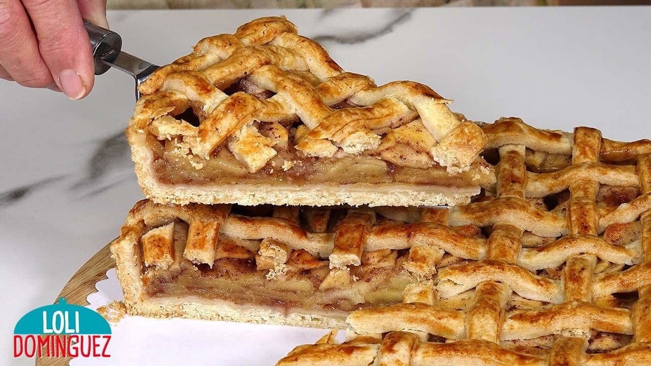 Tarta de manzana casera con masa quebrada